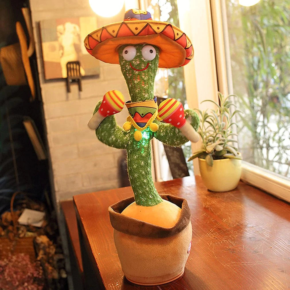 Sombrero Dancing Cactus with Maracas on table
