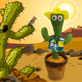 Hawaiian Shirt Dancing Cactus with Yellow Hat desert