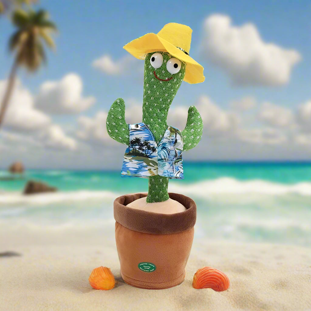 Hawaiian Shirt Dancing Cactus with Yellow Hat 