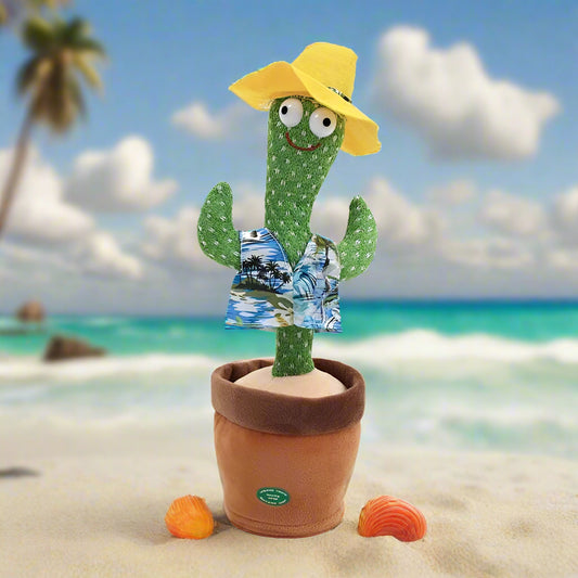 Hawaiian Shirt Dancing Cactus with Yellow Hat 