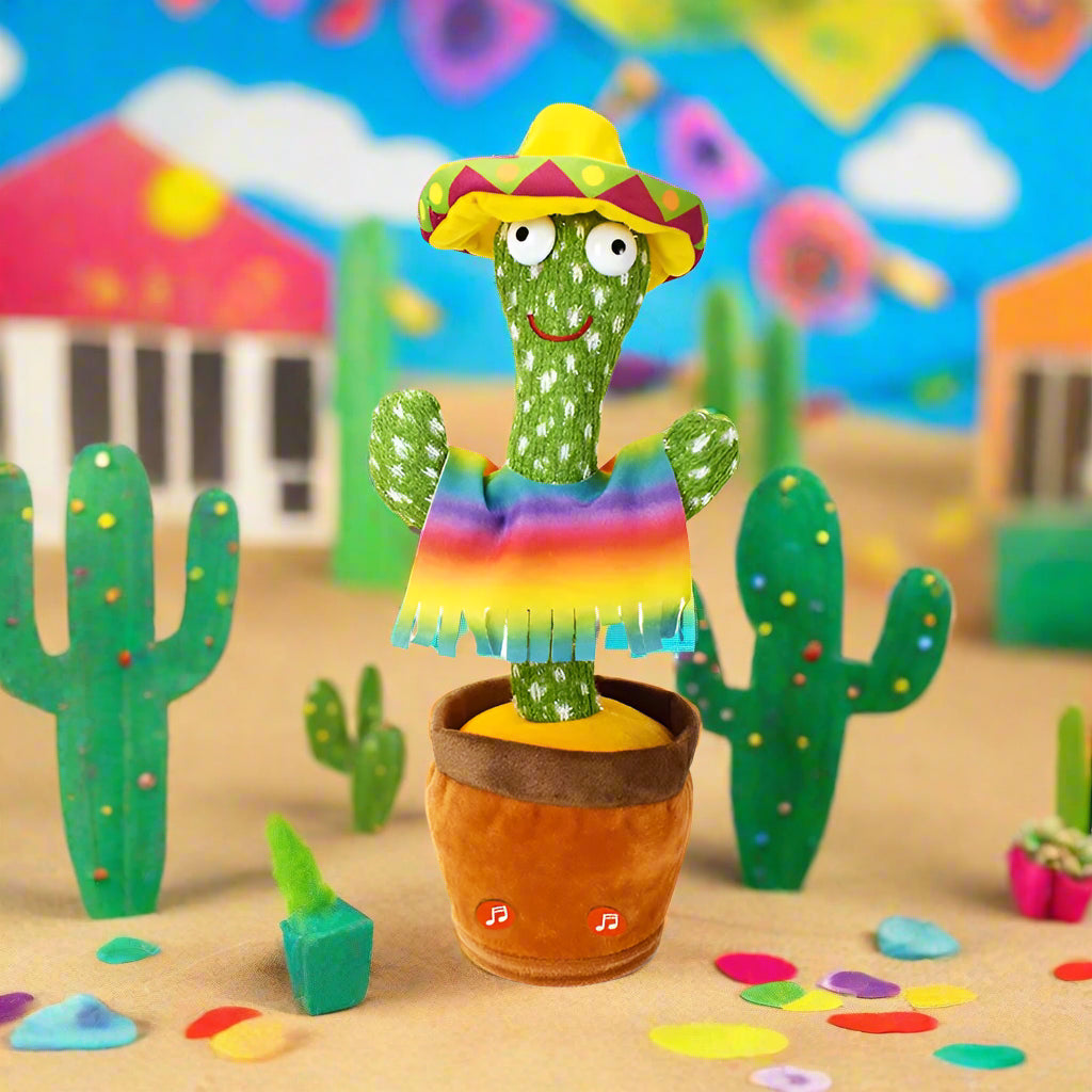 Mimicking Rainbow Cactus Toy – Talks, Dances & Sings USB Rechargeable