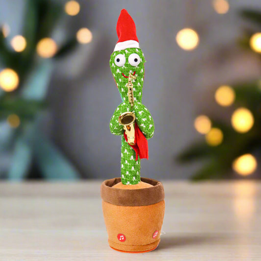 cactus toy in a Christmas decorate home
