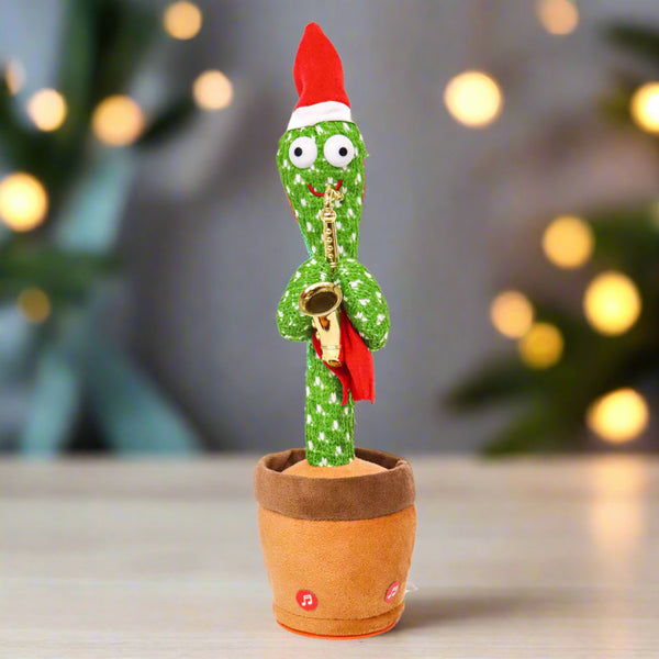 Christmas Dancing Cactus Toy with Saxophone