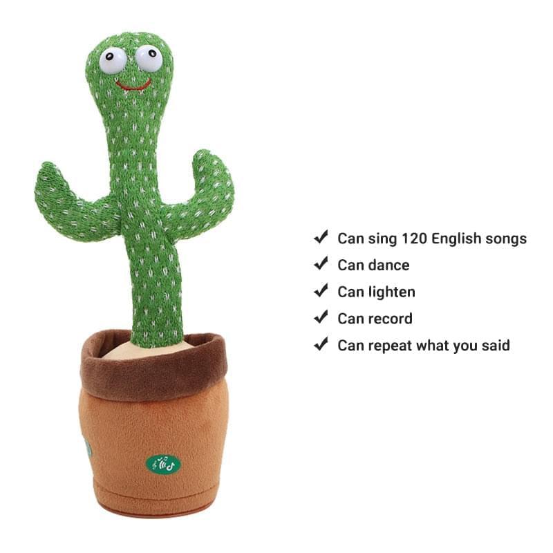 USB Charging Dancing Talking Cactus Toy 
